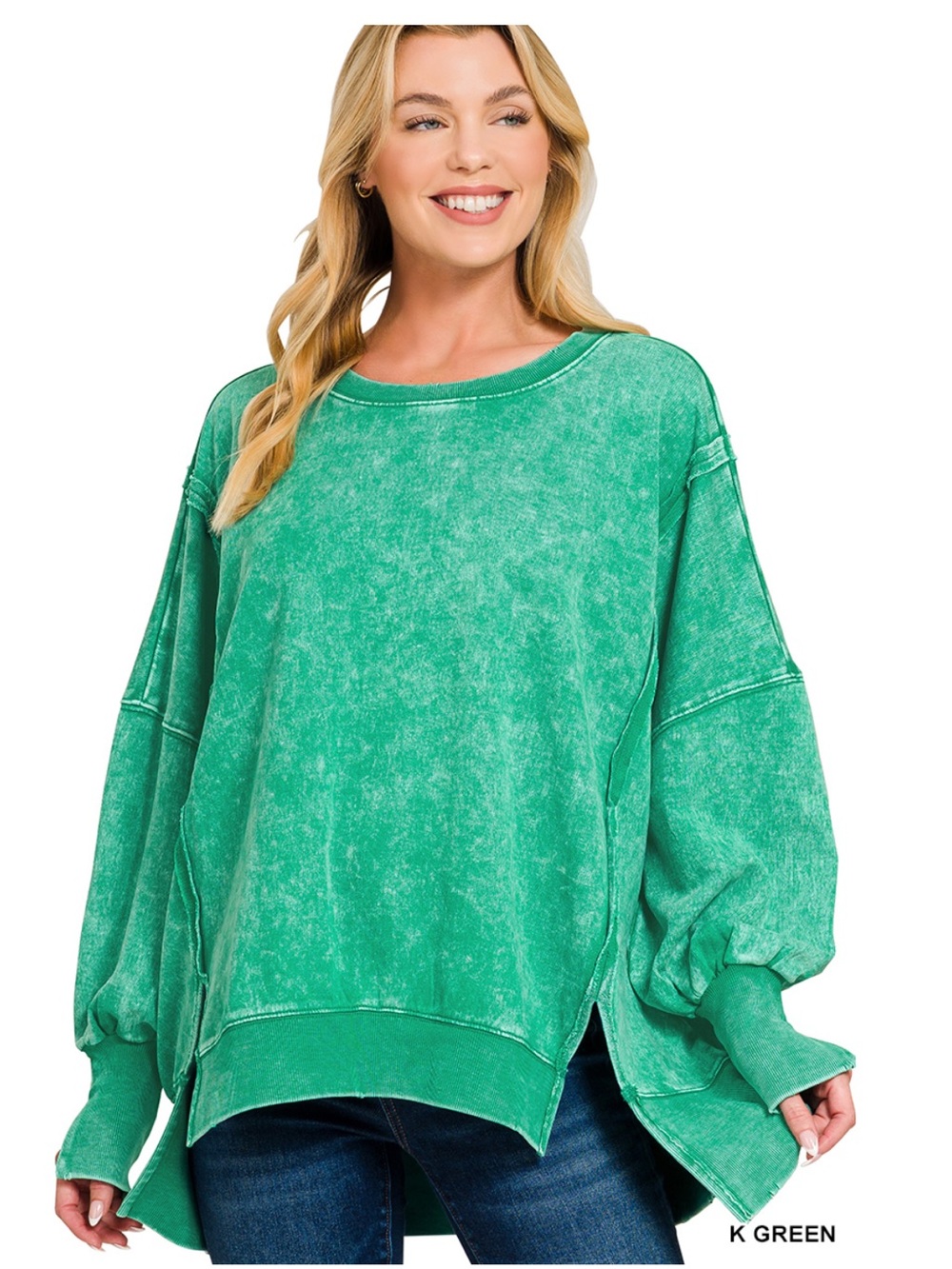 ZF59–🤎🩷🧡 (17 COLORS) ZENANA “CAMDENS” OVERSIZED CREWNECK - Picture 6 of 16